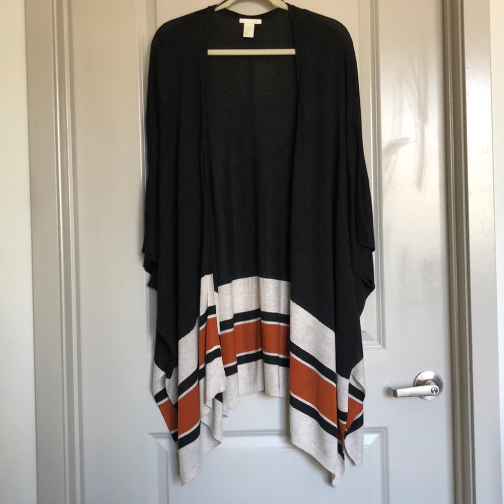 H&M Oversized Kimono Sleeve Horizontal Striped Sweater